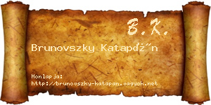 Brunovszky Katapán névjegykártya